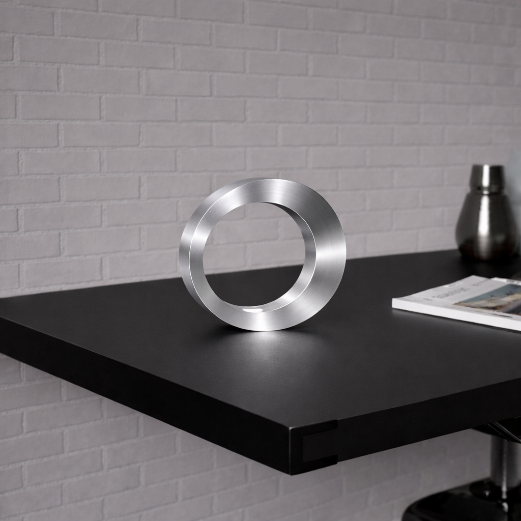 Silver Finish Wooden Handcrafted Oval Rotatable Lamp