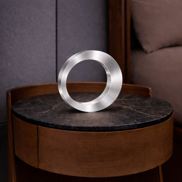 Silver Finish Wooden Handcrafted Oval Rotatable Lamp