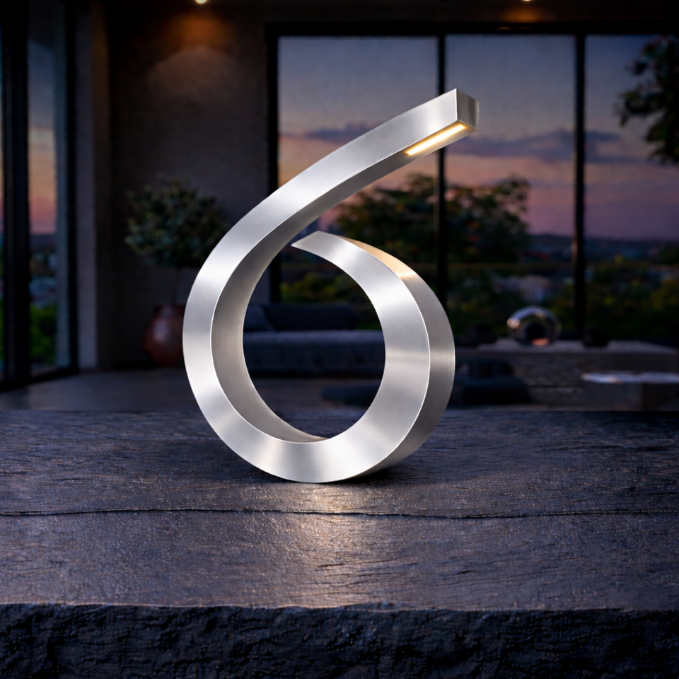 Silver Finish Handcrafted Oak Spiral-Shaped Wooden Desk Lamp