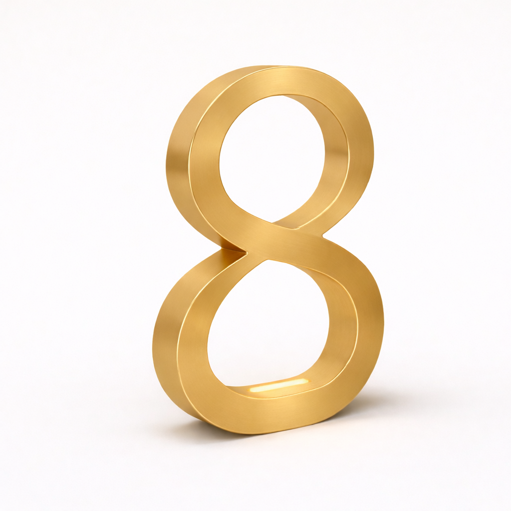 Gold Finish Oak Rotatable Wooden Infinity Shaped Lamp