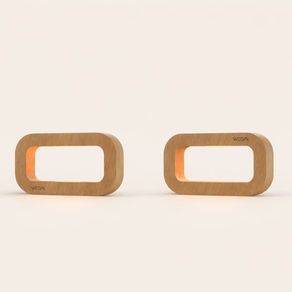 Handcrafted Oak Rotatable Rectangular Wooden LED Lamp