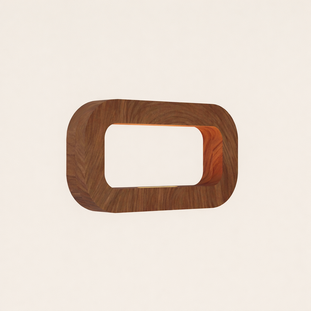 Handcrafted Walnut Rotatable Rectangular Wooden LED Lamp