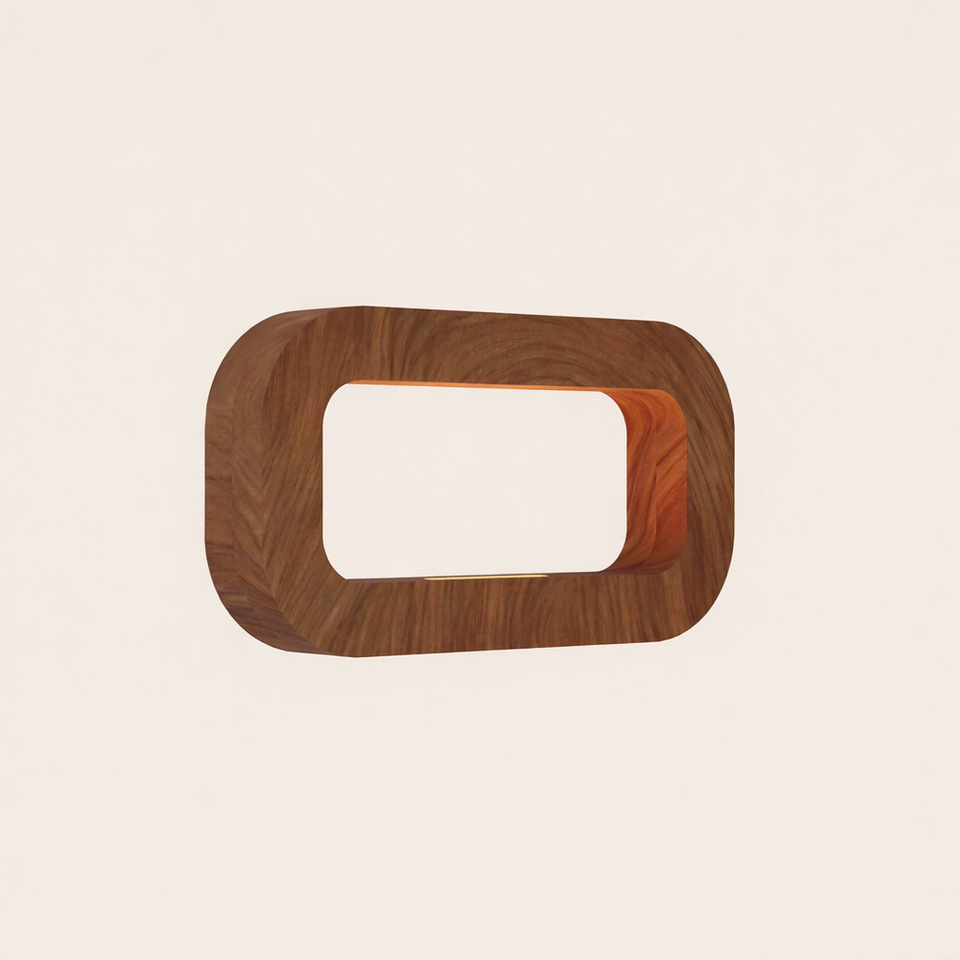 Handcrafted Walnut Rotatable Rectangular Wooden LED Lamp