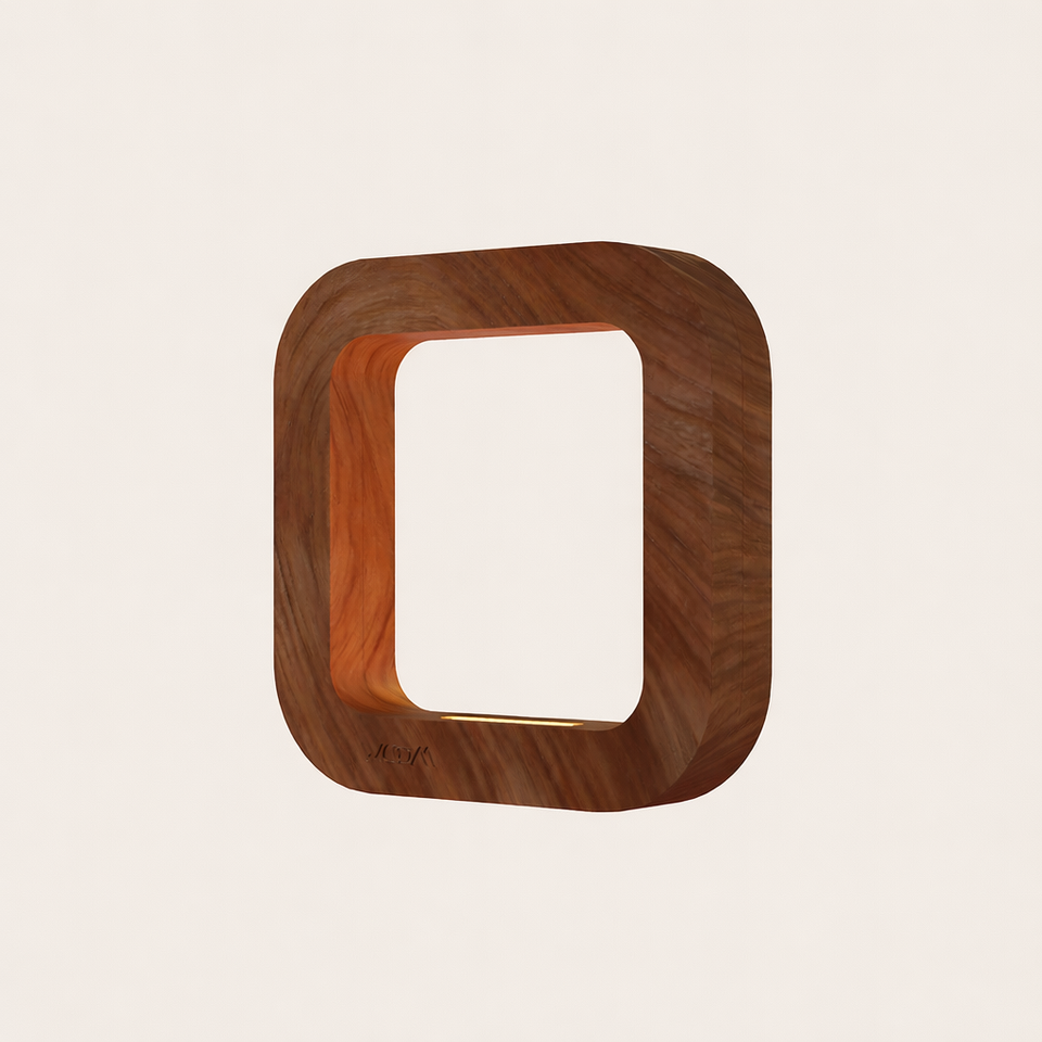 Handcrafted Walnut Rotatable Square Wooden LED Lamp