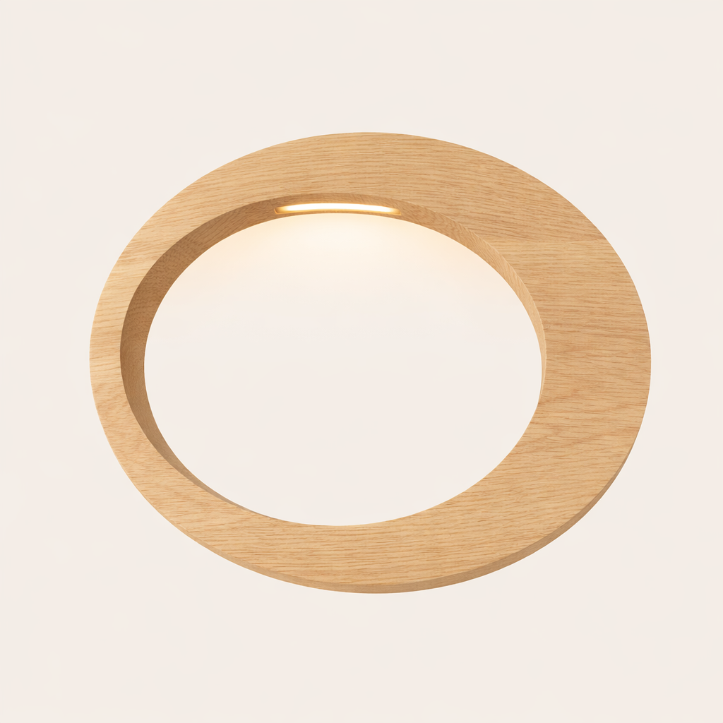 Handcrafted Oak Rotatable Oval Wooden Design Lamp