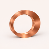 Copper finish oval rotatable lamp by WOOM, featuring a brushed texture and internal glow.