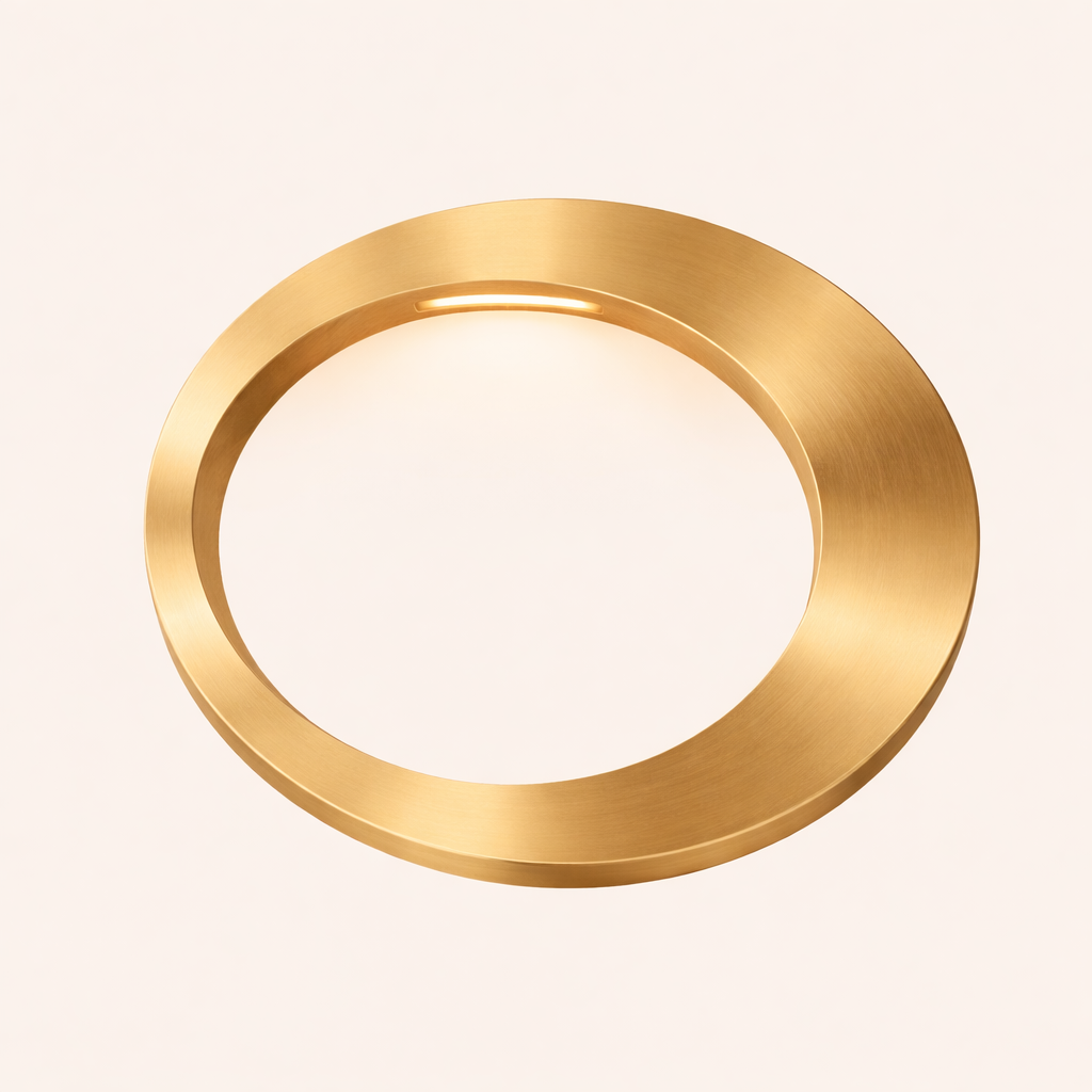 Gold Finish Wooden Handcrafted Oval Rotatable Lamp