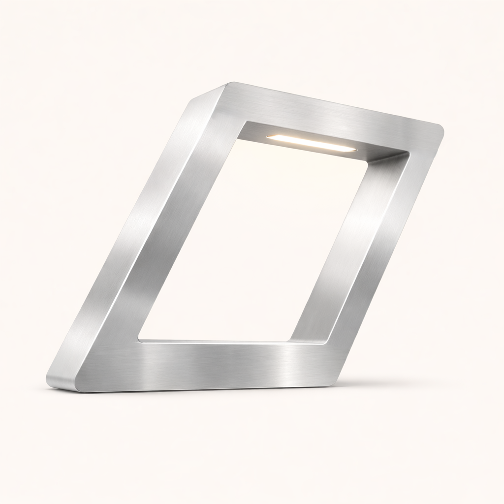 Silver Finish Handcrafted Oak Rotatable Square Wooden Lamp