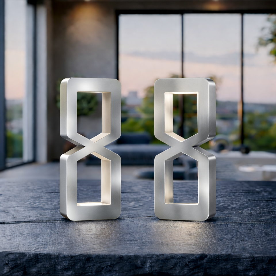 Silver Finish Oak Wooden Rotatable Hourglass Shaped Lamp