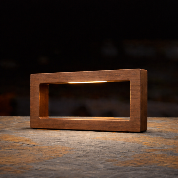 Handcrafted Walnut Rotatable Rectangular Wooden LED Lamp