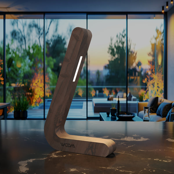 Handcrafted Walnut Lamp - 01