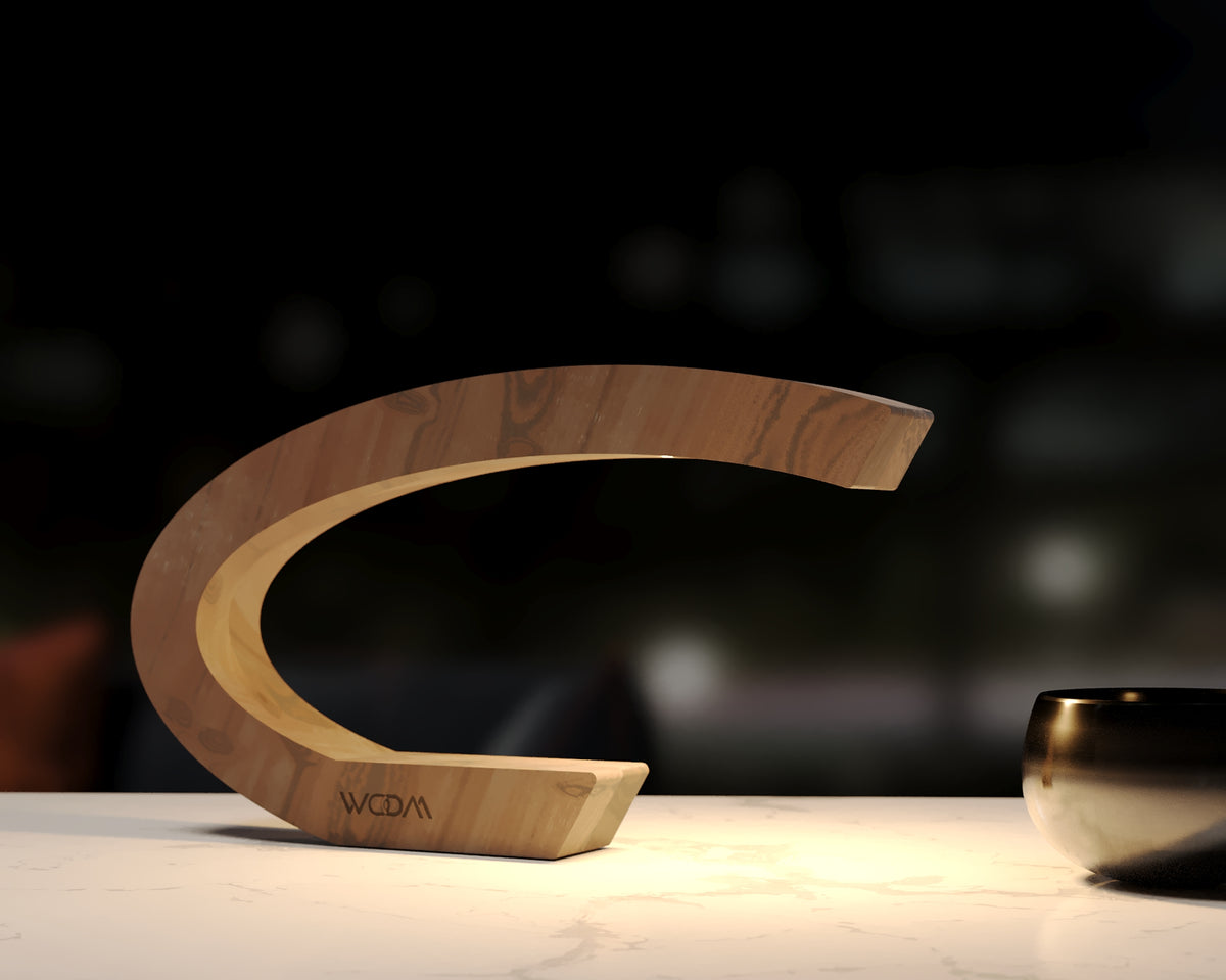 Handcrafted Walnut Lamp - 03