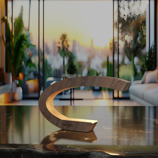 Handcrafted Walnut Lamp - 03