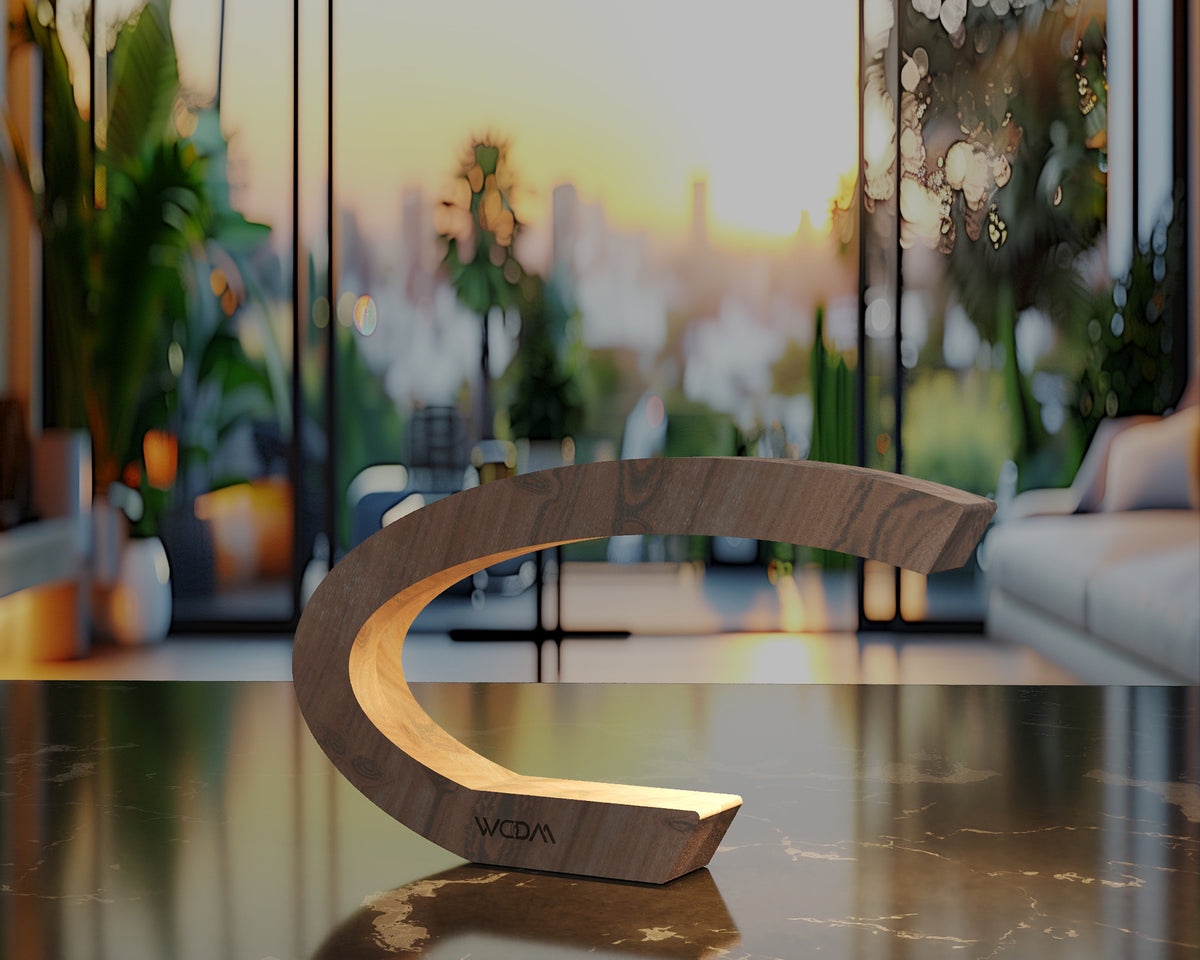 Handcrafted Walnut Lamp - 03