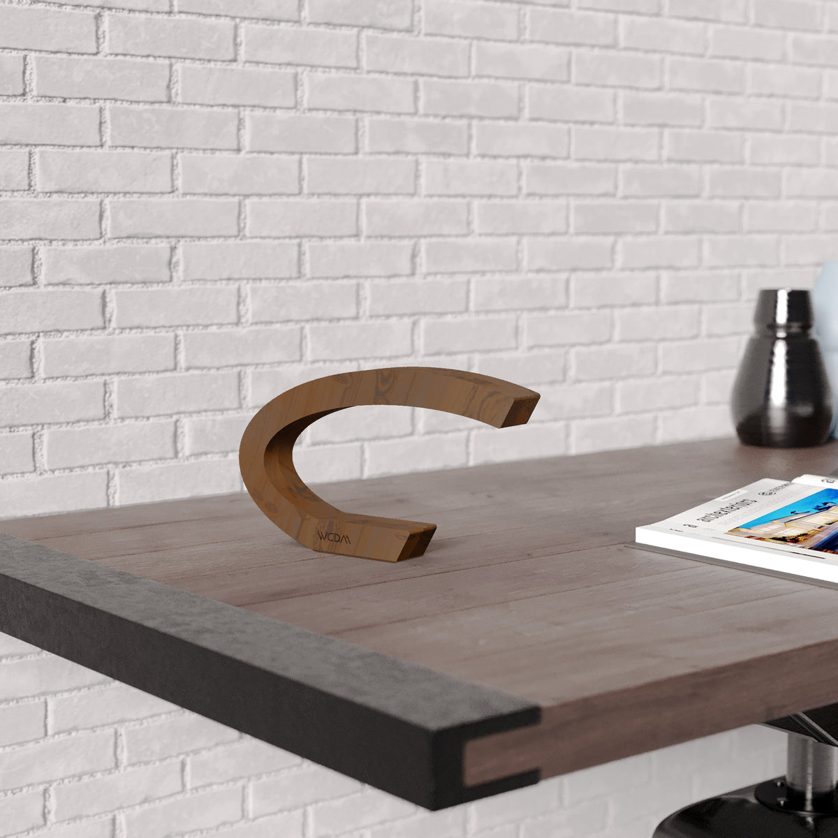 Handcrafted Walnut Lamp - 03