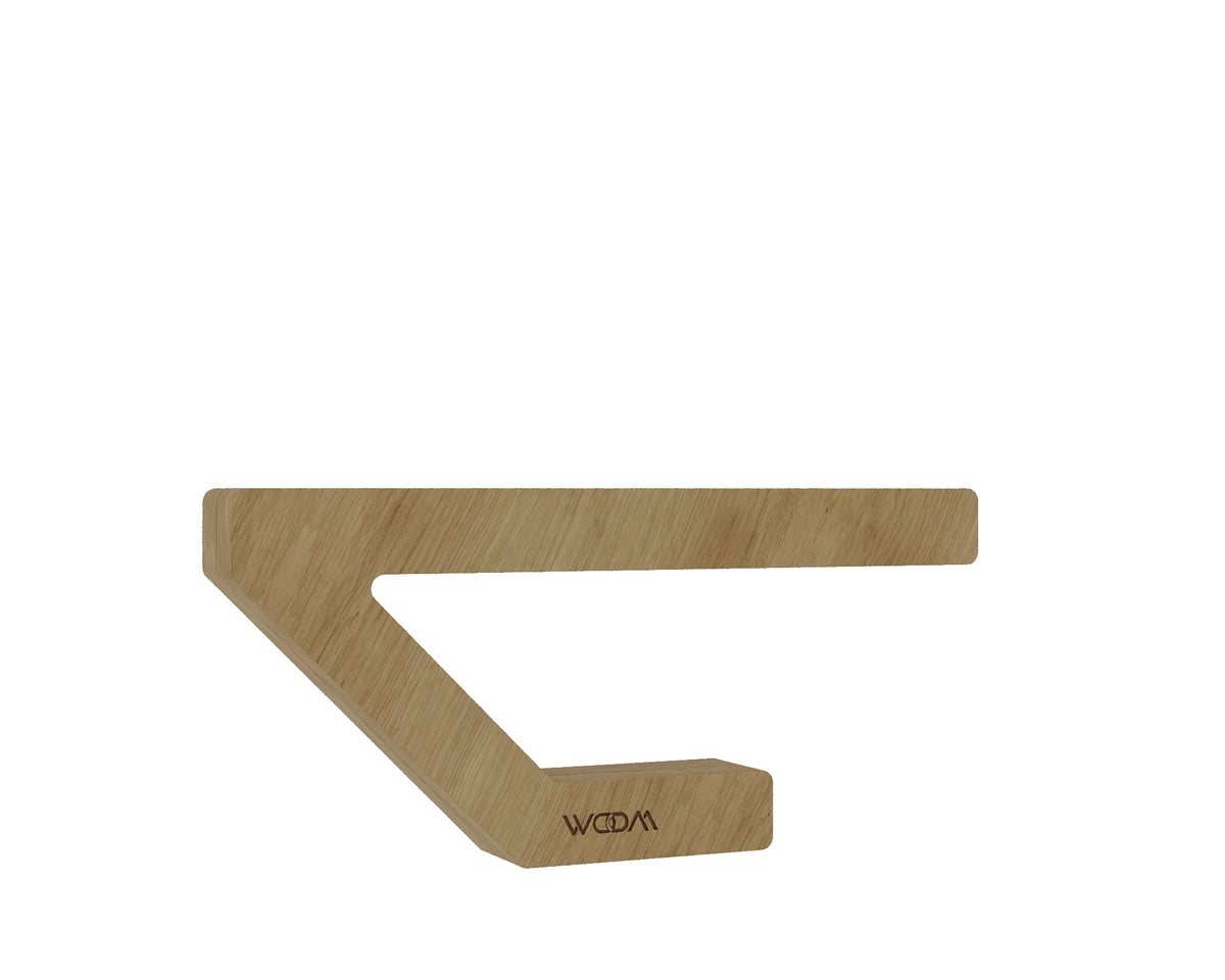 Handcrafted Oak Geometric Lamp – Wooden Desk Light