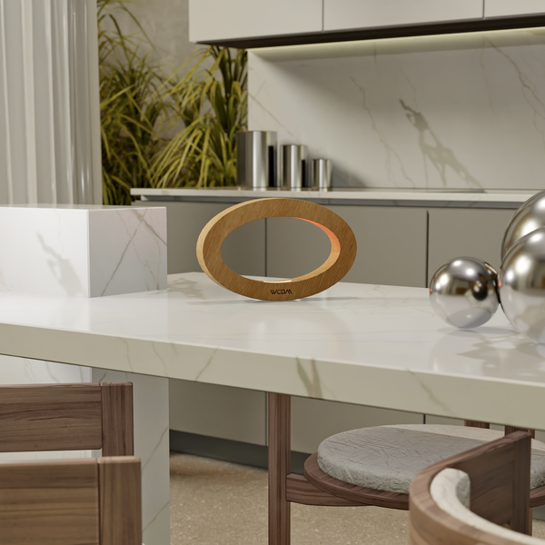 Handcrafted Oak Rotatable Wooden Oval Lamp