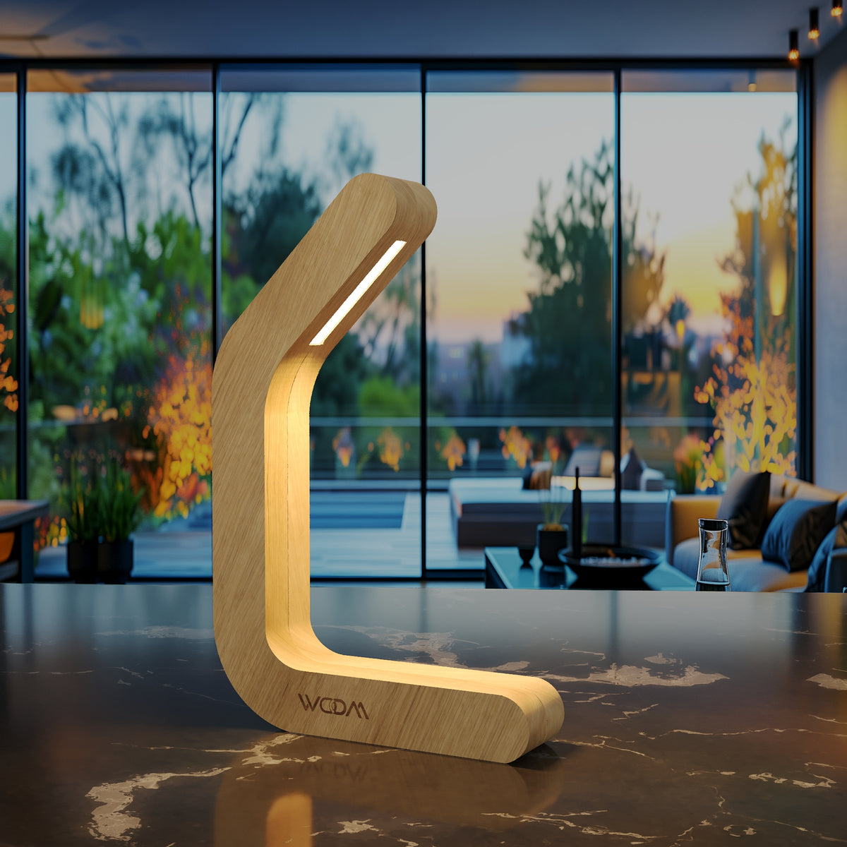 Handcrafted Oak Lamp - 09