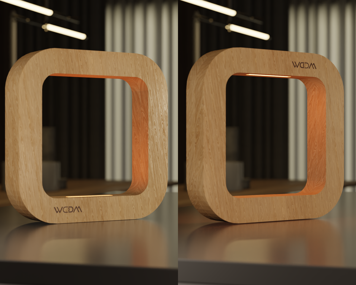 Handcrafted Oak Rotatable Square Wooden LED Lamp