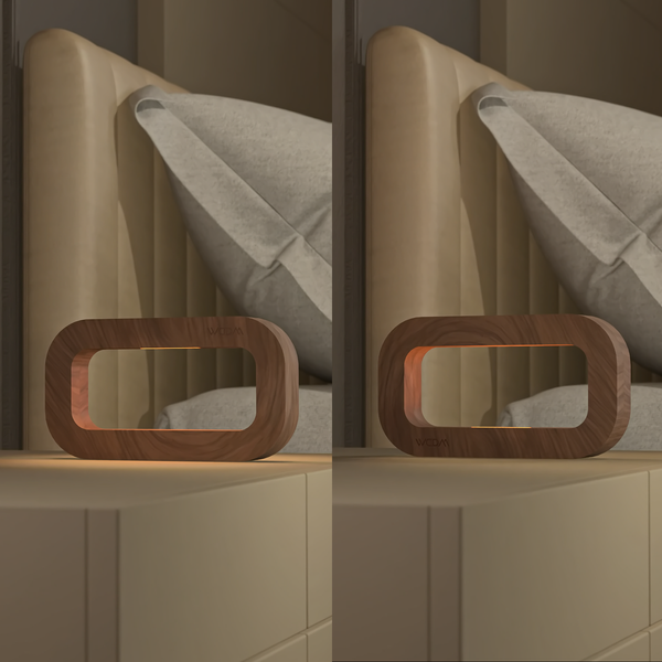 Handcrafted Walnut Rotatable Rectangular Wooden LED Lamp