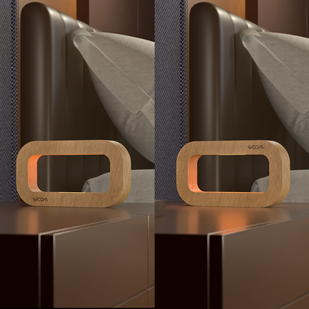 Handcrafted Oak Rotatable Rectangular Wooden LED Lamp