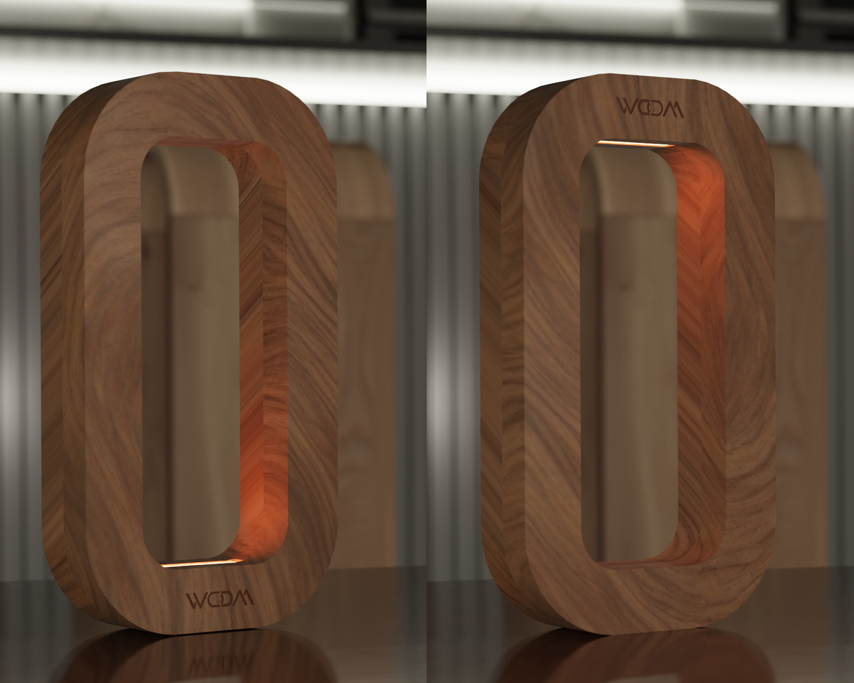 Walnut Wooden Rotatable Oval Design Lamp