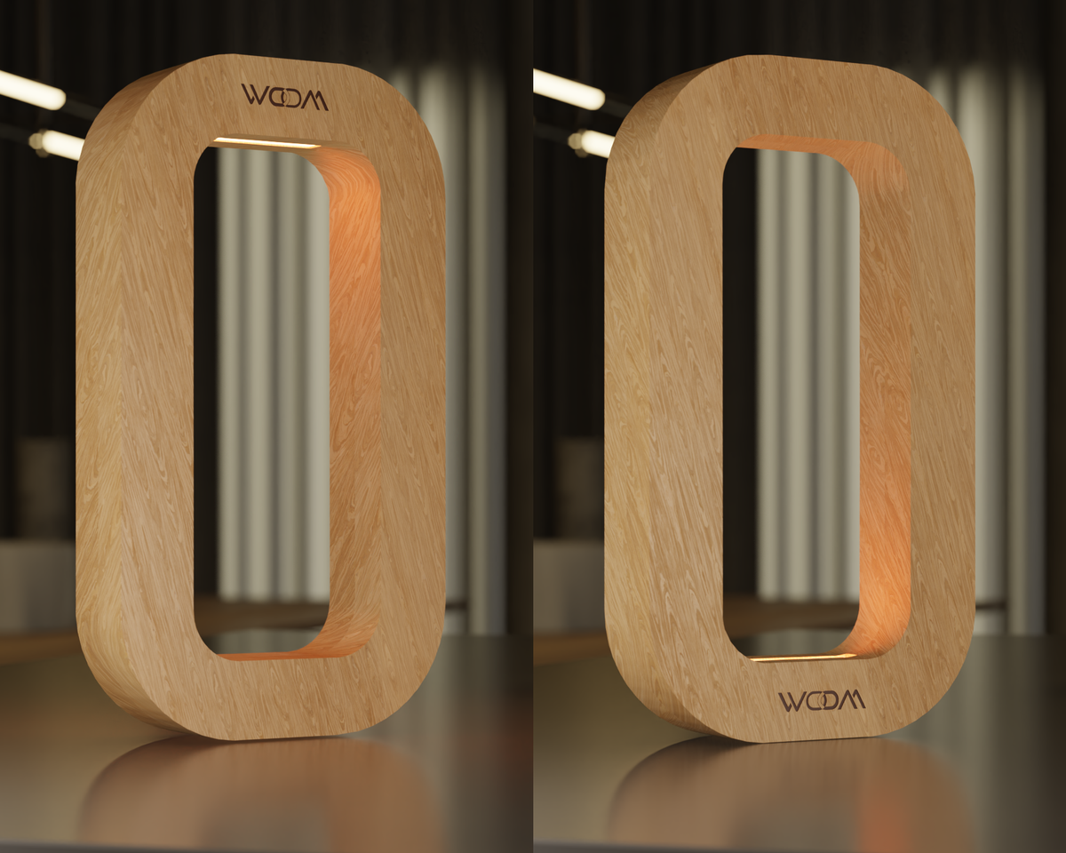 Contemporary Oak Rotatable Oval Lamp – Handcrafted Wooden LED Light