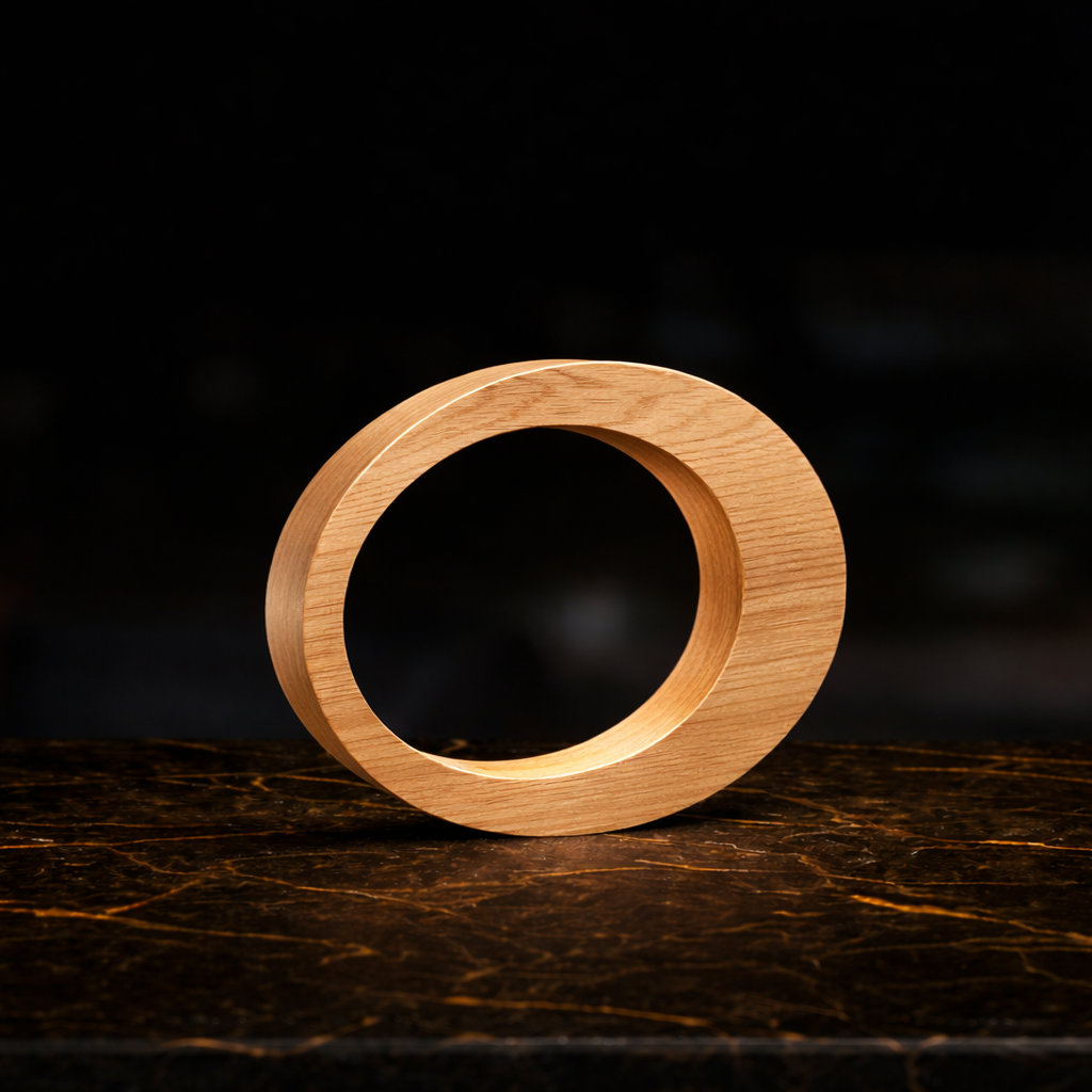 Handcrafted Oak Rotatable Oval Wooden Design Lamp