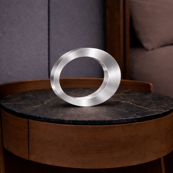 Silver Finish Wooden Handcrafted Oval Rotatable Lamp